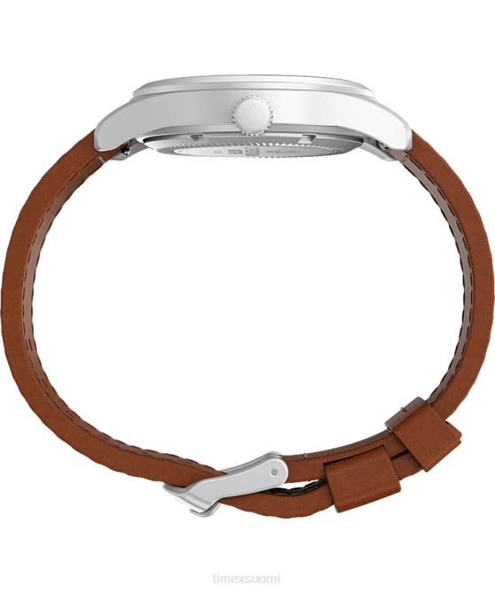 kellot | Timex miehet Expedition North Field Post mekaaninen 38mm ympäristöystävällinen nahkarannekello ruostumaton teräs/ruskea/valkoinen 64XP3