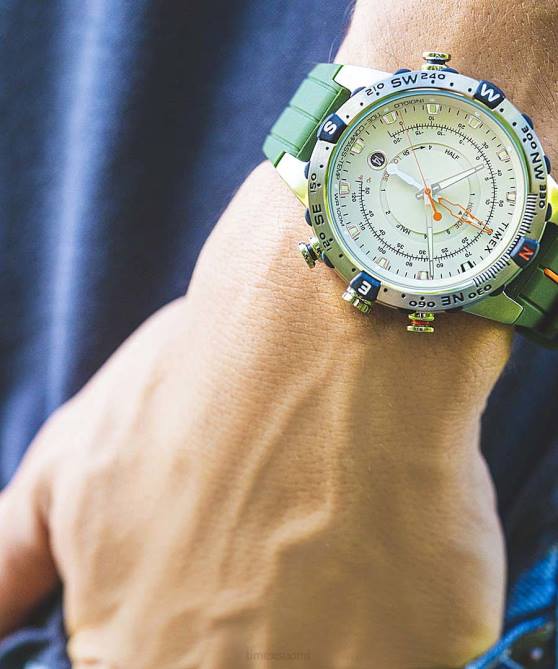 kellot | Timex miehet Expedition North tide-temp-kompassi 45mm silikonirannekello ruostumaton teräs/harmaa/musta 64XP29