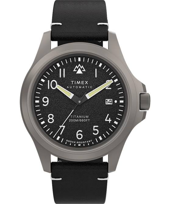 kellot | Timex miehet expedition north titanium automaattinen 41mm ympäristöystävällinen nahkarannekello titaani/musta 64XP27