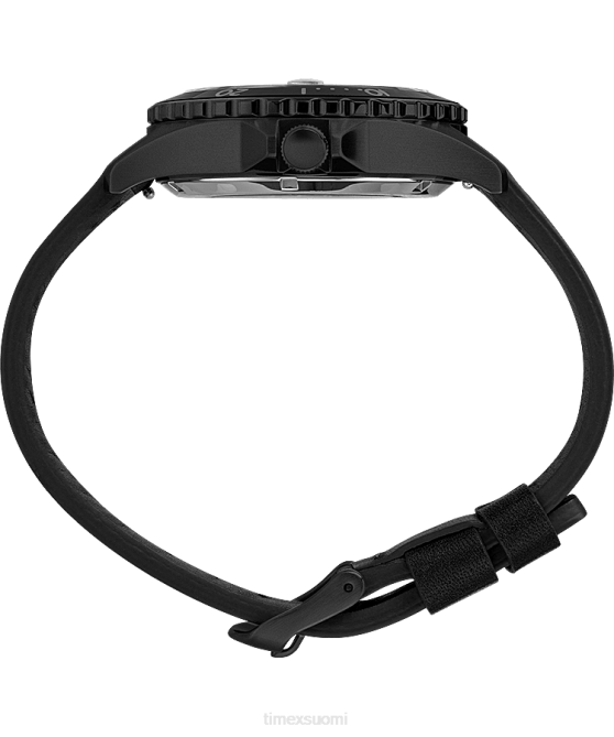 kellot | Timex miehet navi xl automaattinen 41mm nahkarannekello ruostumaton teräs/musta 64XP35