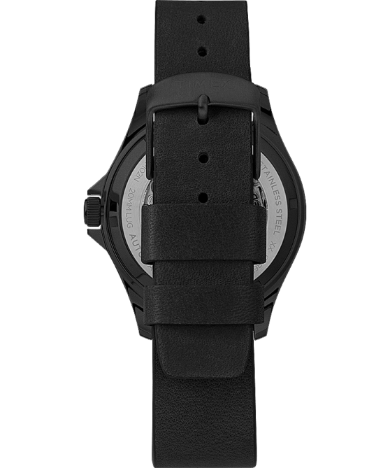 kellot | Timex miehet navi xl automaattinen 41mm nahkarannekello ruostumaton teräs/musta 64XP35