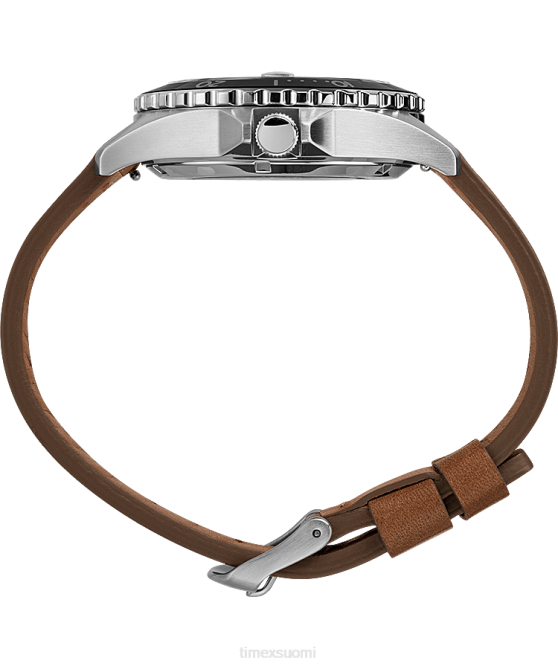 kellot | Timex miehet navi xl automaattinen 41mm nahkarannekello ruostumaton teräs/ruskea/vihreä 64XP10