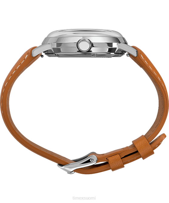 kellot | Timex miehet Marlin automaattinen kello 40mm nahkarannekkeella ruskea/sininen 64XP60