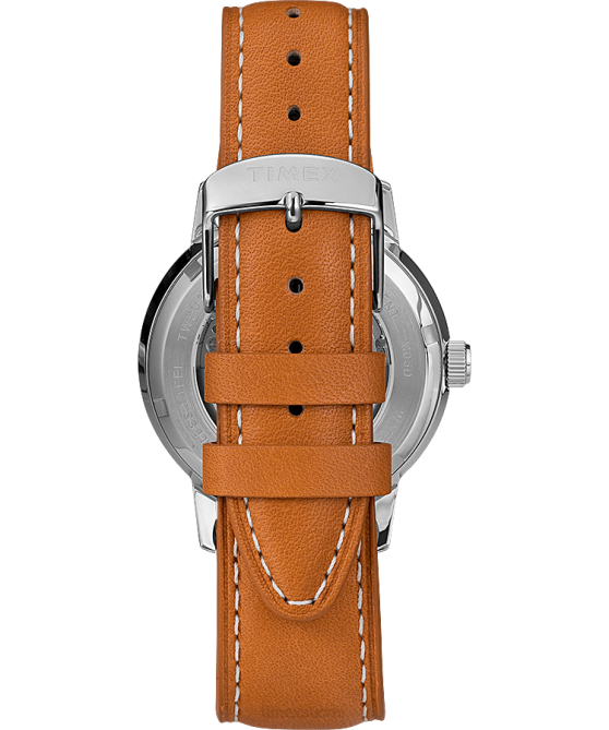 kellot | Timex miehet Marlin automaattinen kello 40mm nahkarannekkeella ruskea/sininen 64XP60