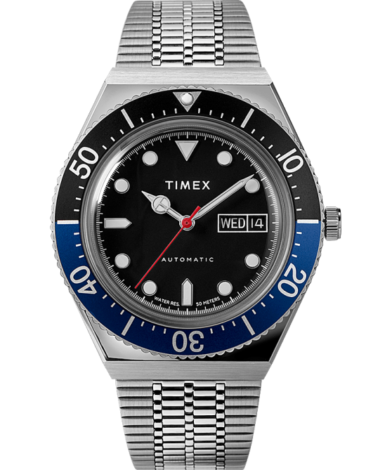 kellot | Timex miehet m79 automaattinen 40 mm ruostumattomasta teräksestä valmistettu rannekello ruostumaton teräs/musta/sininen 64XP48