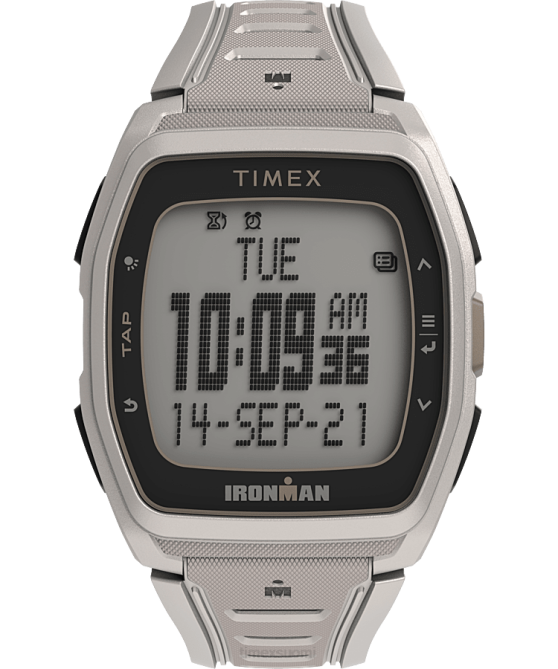 kellot | Timex miehet Ironman t300 silikonirannekello valkoinen musta 64XP261
