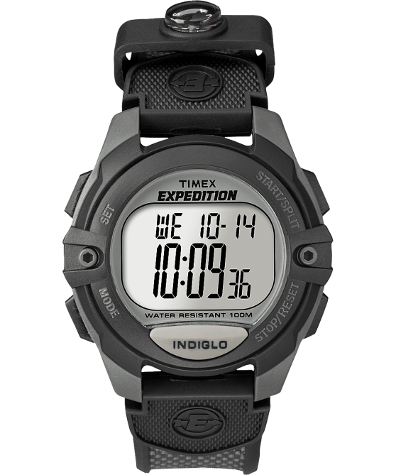 kellot | Timex miehet expedition chrono hälytysajastin 41mm hartsirannekello harmaa/musta 64XP248