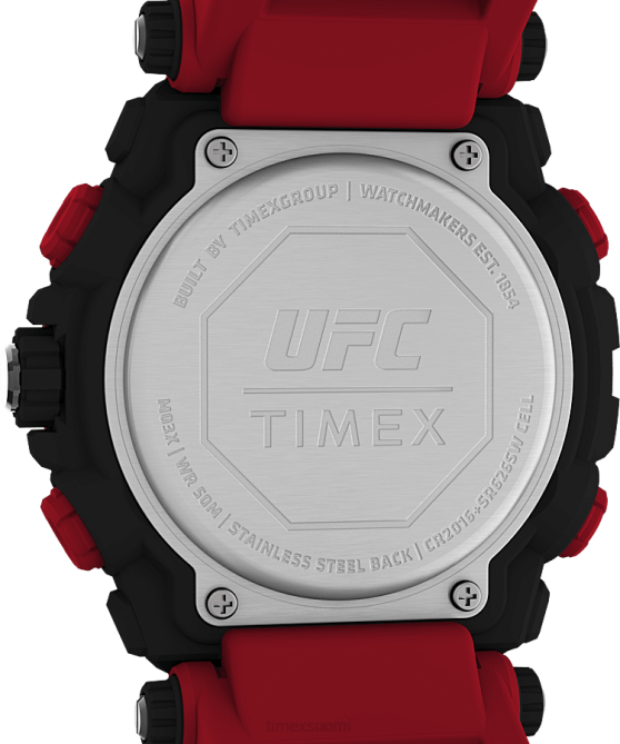 kellot | Timex miehet ufc Impact 50mm hartsirannekello musta punainen 64XP246