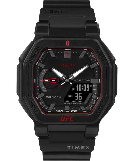 kellot | Timex miehet ufc colossus 45mm hartsirannekello musta punainen 64XP249