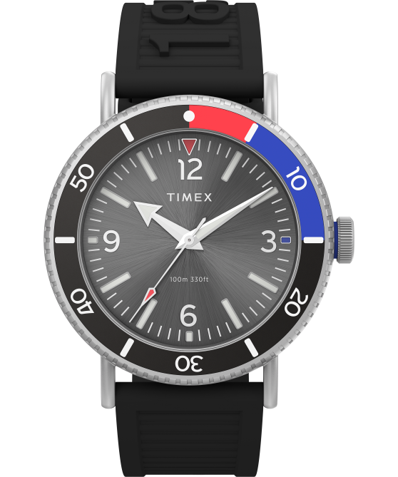 kellot | Timex miehet tavallinen sukeltaja 43mm ympäristöystävällinen hartsirannekello hopean sävyinen/musta/muu 64XP99