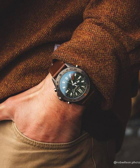 kellot | Timex miehet Expedition North tide-temp-kompassi 43mm ympäristöystävällinen nahkarannekello gunmetal/ruskea/vihreä 64XP226