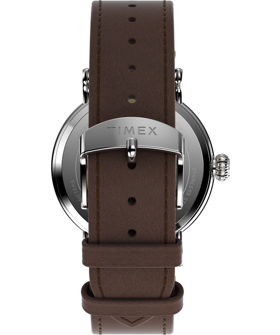 kellot | Timex miehet Standard x peanuts, jossa on snoopy at the beach 40 mm nahkarannekello hopean sävyinen/ruskea/rusketus 64XP225