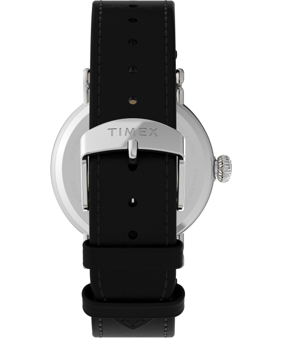 kellot | Timex miehet Standard x peanuts, jossa on snoopy hyvää syntymäpäivää 40 mm nahkarannekello hopean sävyinen/musta/valkoinen 64XP204