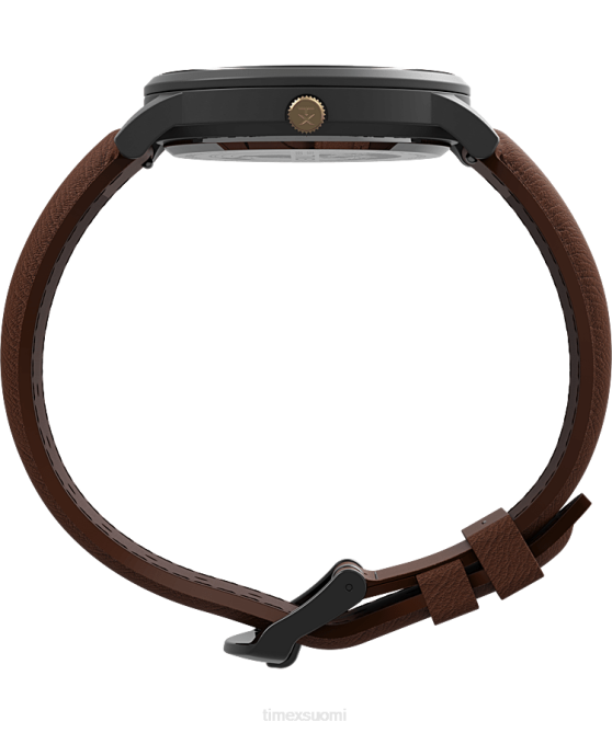 kellot | Timex miehet Waterbury klassinen päivä/treffikello 40mm nahkaranneke gunmetal/ruskea/sininen 64XP230