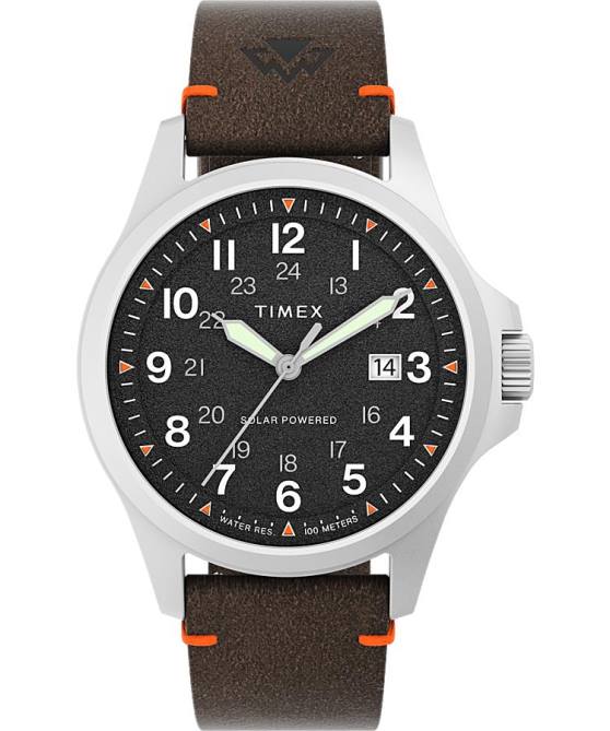 kellot | Timex miehet expedition north field aurinkokello 41mm ympäristöystävällinen nahkarannekello ruostumaton teräs/ruskea/musta 64XP209