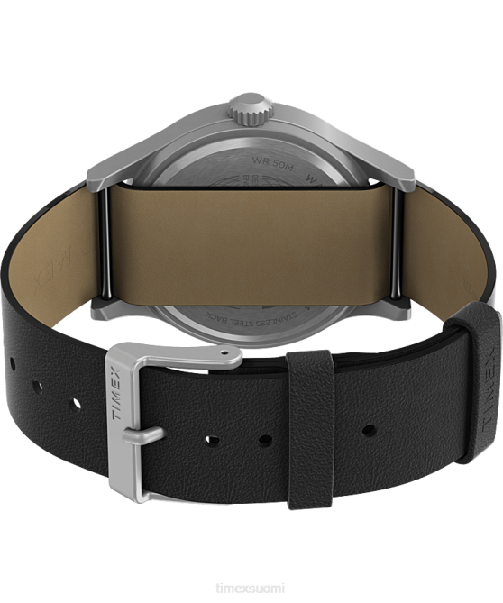 kellot | Timex miehet expedition north sierra 40mm nahkarannekello ruostumaton teräs/musta 64XP224