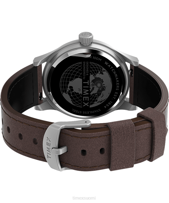 kellot | Timex miehet expedition north sierra 40mm nahkarannekello ruostumaton teräs/ruskea/kermanvärinen 64XP188