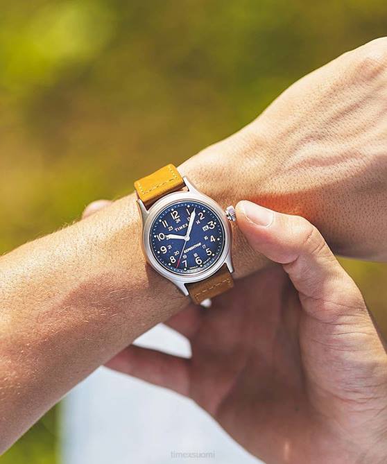 kellot | Timex miehet expedition north sierra 40mm nahkarannekello ruostumaton teräs/sininen 64XP213