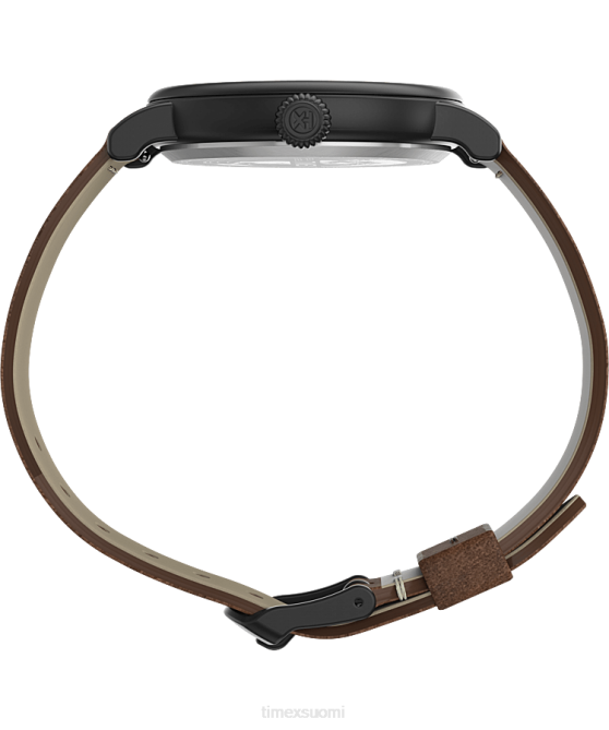 kellot | Timex miehet tavallinen 40 mm nahkarannekello mustanruskea 64XP202