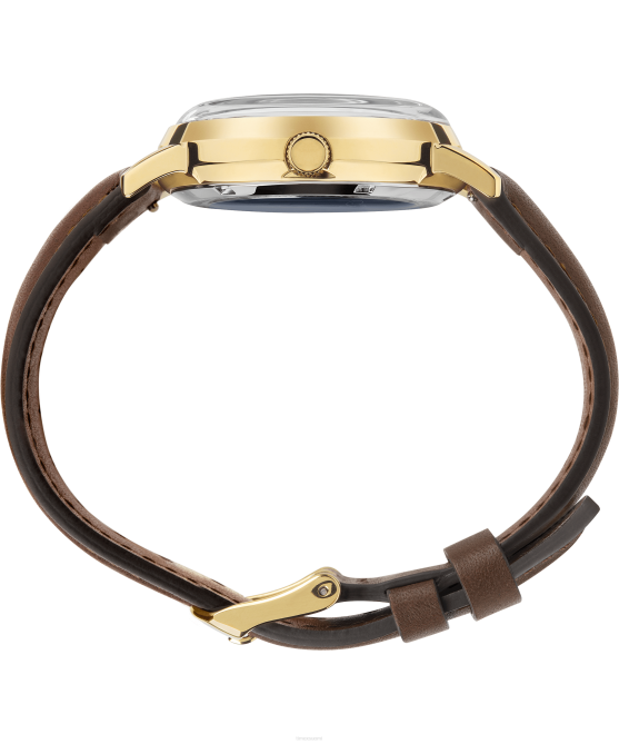 kellot | Timex x miehet brooks brothers kultasävyinen marlin automaattinen 38mm nahkahihna ja kangashihnasarja ruostumaton teräs/ruskea/kermanvärinen 64XP175