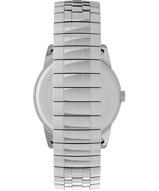 kellot | Timex miehet Easy Reader 38 mm ruostumattomasta teräksestä valmistettu laajennusrannekello, joka sopii täydellisesti hopean sävyinen/valkoinen 64XP148