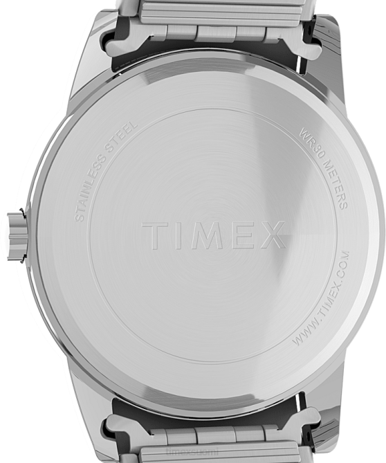 kellot | Timex miehet Easy Reader 38 mm ruostumattomasta teräksestä valmistettu laajennusrannekello, joka sopii täydellisesti hopean sävyinen/valkoinen 64XP148