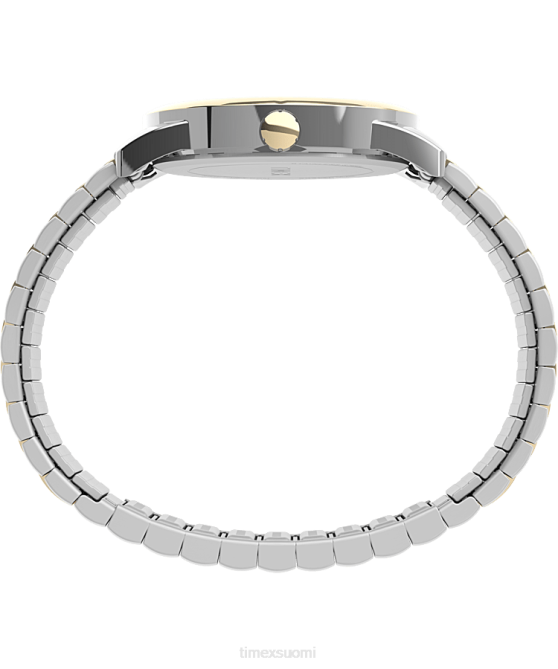 kellot | Timex miehet Easy Reader 38 mm ruostumattomasta teräksestä valmistettu laajennusrannekello, joka sopii täydellisesti kaksisävyinen/valkoinen 64XP159