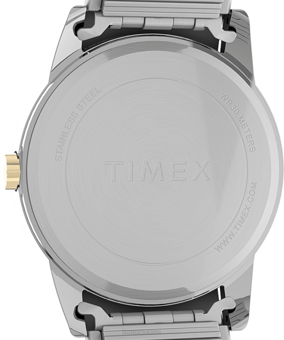 kellot | Timex miehet Easy Reader 38 mm ruostumattomasta teräksestä valmistettu laajennusrannekello, joka sopii täydellisesti kaksisävyinen/valkoinen 64XP159