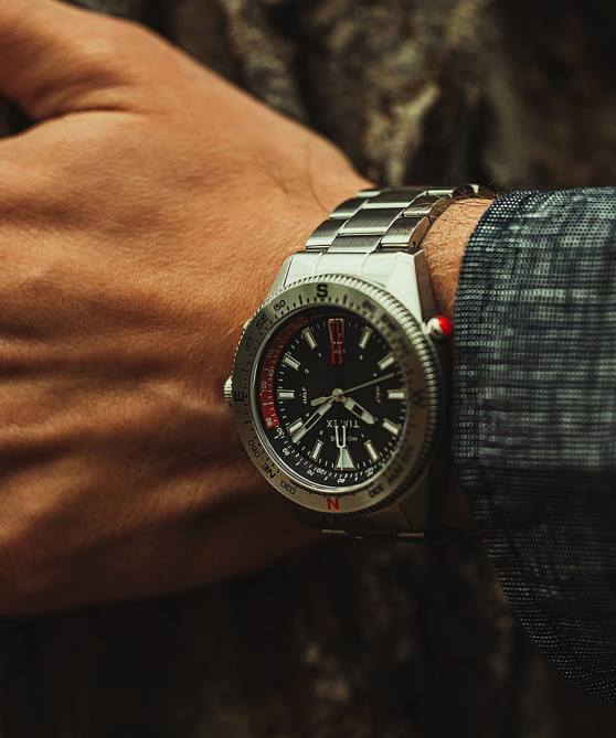 kellot | Timex miehet Expedition North tide-temp-kompassi 43mm ruostumattomasta teräksestä valmistettu rannekello ruostumaton teräs/musta 64XP141