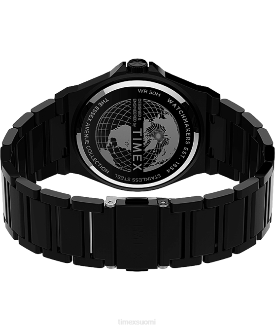kellot | Timex miehet essex avenue ohut 40 mm ruostumattomasta teräksestä valmistettu rannekello musta 64XP173
