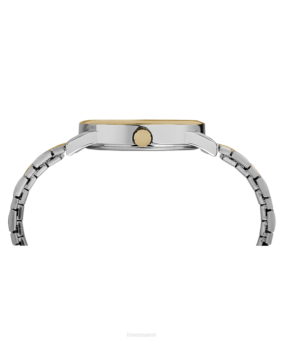 kellot | Timex miehet helppolukuinen päivämäärä 38mm laajennusrannekello kromi/kaksisävyinen/sininen 64XP146