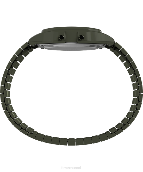 kellot | Timex miehet t80 34 mm ruostumattomasta teräksestä valmistettu laajennusrannekello, joka sopii täydellisesti ruostumaton teräs/vihreä 64XP169