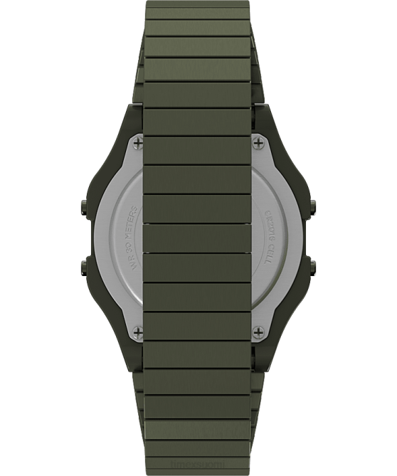 kellot | Timex miehet t80 34 mm ruostumattomasta teräksestä valmistettu laajennusrannekello, joka sopii täydellisesti ruostumaton teräs/vihreä 64XP169
