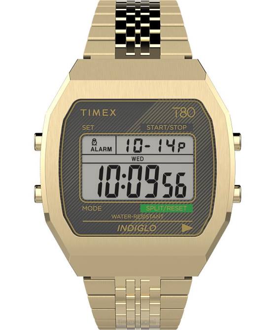 kellot | Timex miehet t80 teräs 36mm ruostumattomasta teräksestä valmistettu rannekello kultainen sävy 64XP153