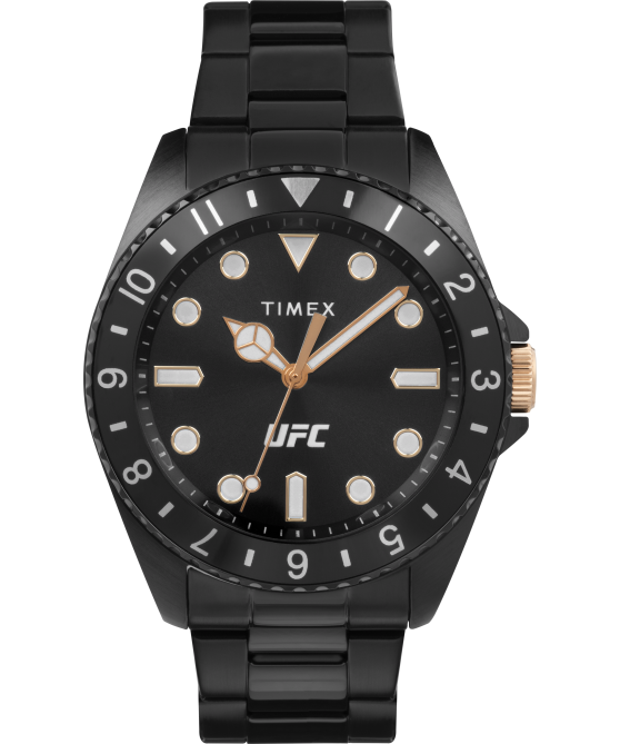 kellot | Timex miehet ufc debyytti 42mm ruostumattomasta teräksestä rannekello musta 64XP170