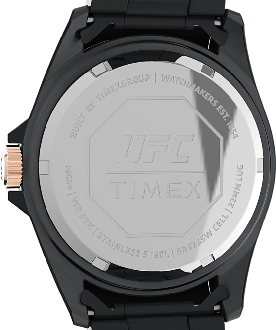 kellot | Timex miehet ufc debyytti 42mm ruostumattomasta teräksestä rannekello musta 64XP170