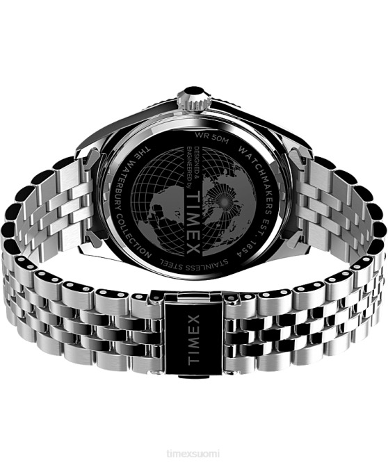 kellot | Timex miehet vanha 41 mm ruostumattomasta teräksestä valmistettu rannekello ruostumaton teräs/oranssi 64XP158