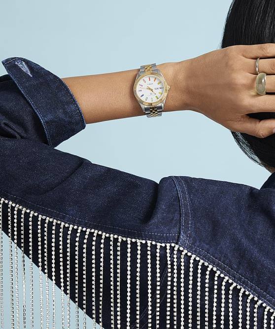 kellot | Timex miehet vanha sateenkaari 36 mm ruostumattomasta teräksestä valmistettu rannekello kaksisävyinen/valkoinen 64XP155