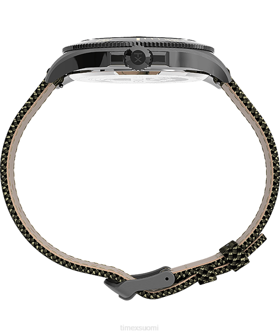 kellot | Timex miehet satamarannikon 43mm kangasrannekello gunmetal/vihreä/musta 64XP126