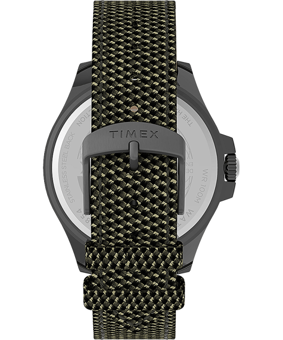 kellot | Timex miehet satamarannikon 43mm kangasrannekello gunmetal/vihreä/musta 64XP126