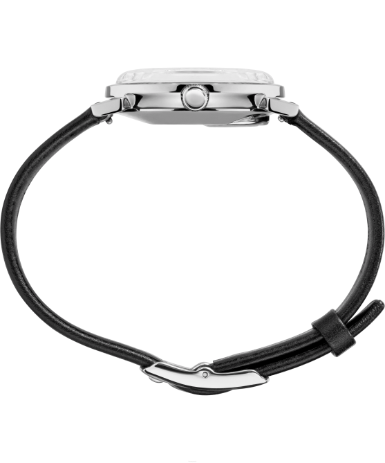 kellot | Q Timex miehet Vuoden 1978 uudelleenjulkaisupäivä 35 mm nahkarannekellolla ruostumaton teräs/musta/hopea-sävy 64XP294