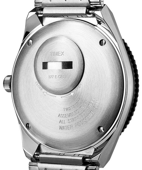 kellot | Q Timex miehet julkaisee uudelleen 38 mm ruostumattomasta teräksestä valmistettu rannekello ruostumaton teräs/sininen/oranssi 64XP283