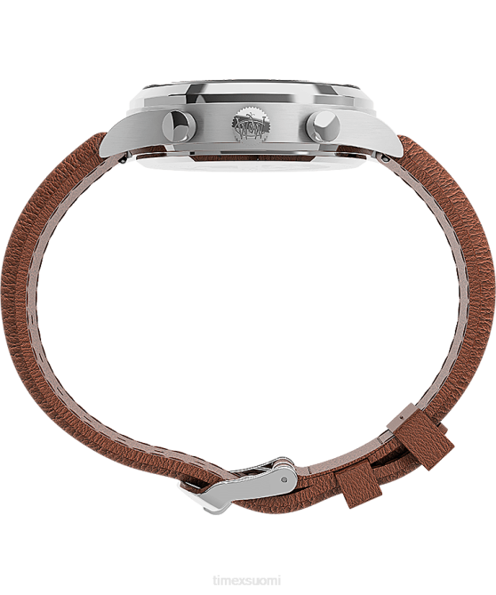 kellot | Timex miehet Waterbury perinteinen kronografi 42mm nahkarannekello ruostumaton teräs/rusketus/vihreä 64XP296