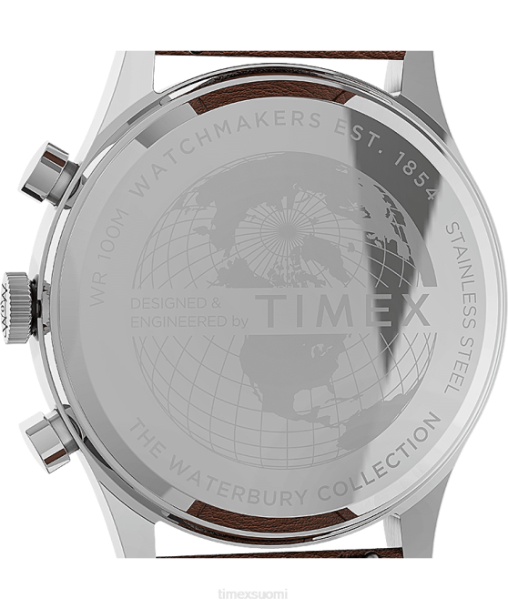 kellot | Timex miehet Waterbury perinteinen kronografi 42mm nahkarannekello ruostumaton teräs/rusketus/vihreä 64XP296