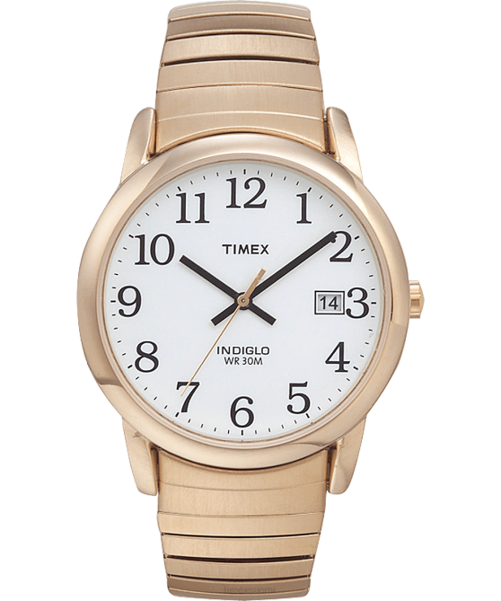 kellot | Timex miehet helppolukuinen 35 mm laajennusrannekello kullan sävyinen/valkoinen 64XP311