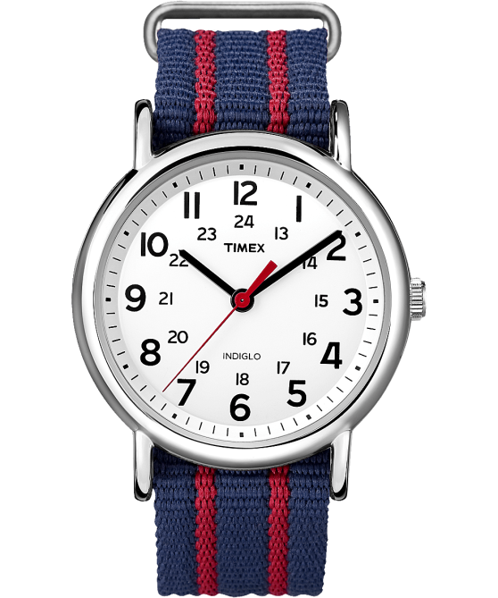 kellot | Timex miehet weekender 38mm kangasrannekello kromi/sininen/valkoinen 64XP301