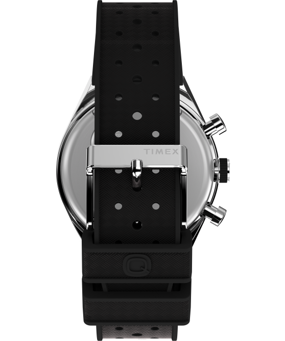 kellot | Q Timex miehet kolmen aikavyöhykkeen kronografi 40 mm synteettinen kumirannekello ruostumaton teräs/musta/vihreä 64XP63