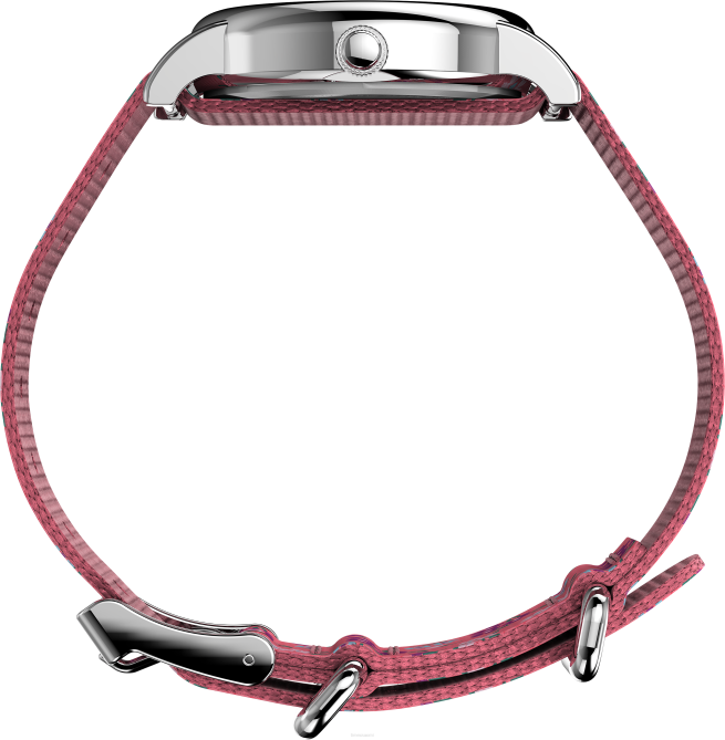 kellot | Timex naiset weekender 31mm kangasrannekello hopean sävyinen/vaaleanpunainen/valkoinen 64XP392