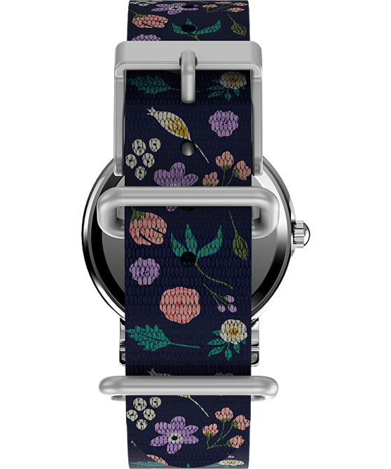 kellot | Timex naiset weekender x peanuts kukkainen 31mm kangasrannekello hopean sävyinen/sininen/valkoinen 64XP399