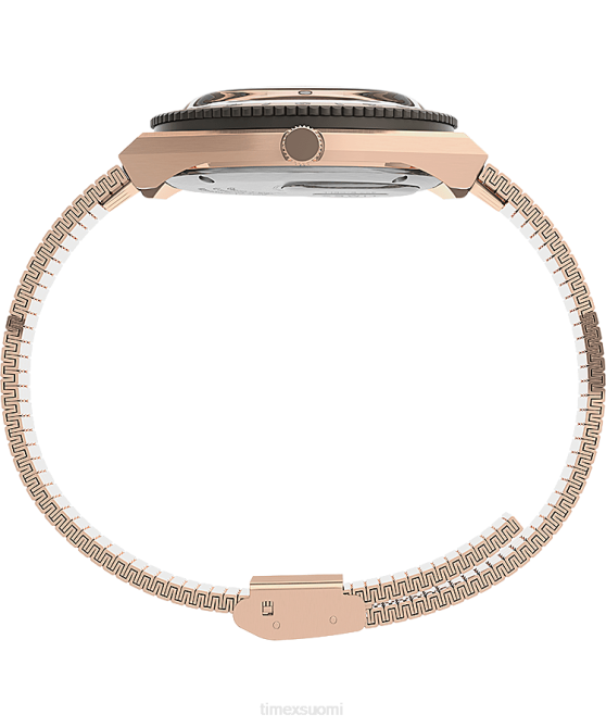 kellot | Q Timex naiset 36 mm ruostumattomasta teräksestä valmistettu rannekello rose-kulta-sävy/kerma 64XP368